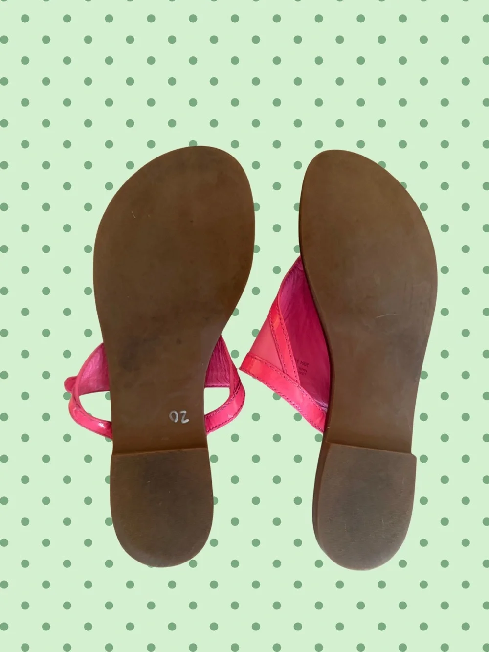 Tory Burch Hot Pink Leather Thong Sandals with Gold Logo